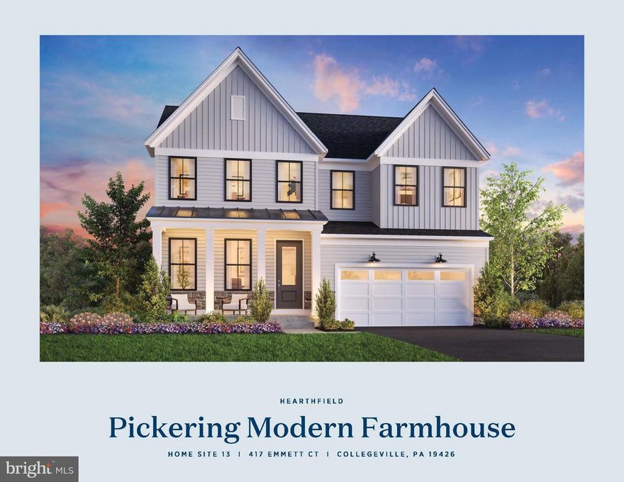 Welcome to Hearthfield. A brand-new Toll Brothers single family community consisting of 54 homes in the Spring Ford School District. A quick move in home waiting just for you. Enter the Pickering's open foyer and Flex Room space which leads you into the stunning open concept. The kitchen and great room combined with an added fireplace and casual eating area, is the prefect place for your mornings. Enjoy entertaining on the main living level and then head out onto your beautiful covered luxury outdoor living space to continue the party. This floor has a large office, perfect for remote working with stunning views. Head upstairs to your primary suite that has a large walk-in closet, master bath with dual-sink vanity, and an expanded shower with a seat. A large loft space awaits your vision with endless options as a secondary living space. Three well-appointed bedrooms, two full bathrooms, and your laundry area complete the upper level. This home has already had professional designer finishes added. You cannot beat this location with access to all shopping and dining in the local areas. The community is also convenient to major highways including I-76, Routes 422, 202, and the PA Turnpike. *Photos coming soon