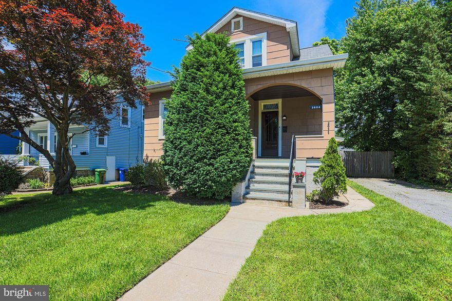 Welcome to 3804 E. Northern Parkway!  This two-story Craftsman home is ready for it’s new owners!  Beautiful hardwood floors throughout the main level, with the traditional stained-glass windows in the living room.  Front room off the living room provides a great office or play space.  Formal dining room leads to the kitchen, a full bathroom is located off the kitchen, which has been completely rehabbed.  Huge deck off the kitchen, which opens up to a lovely backyard with mature gardens.  House has a long driveway which fits up to three cars and a garage.  Upstairs has three cozy bedrooms and full bath. Close to Belair Road and I-695.  Or take Northern Parkway straight to downtown attractions and restaurants. Check out this lovely oasis-of-a-house before it’s too late!