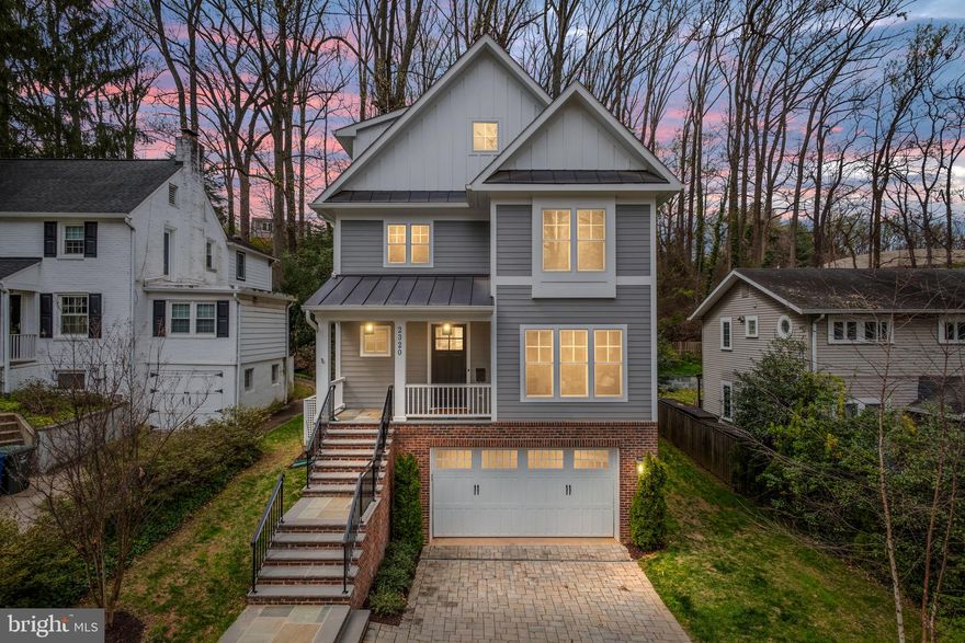 3 Years young home built by Spring Street.  Situated on a wooded lot in sought after Lee Heights.  5 bedrooms, 4.5 baths on 4 finished levels.  Lower level rec room, bedroom and full bath with separate laundry area.  Plumbed and wired for a kitchenette, Private entrance is ideal for au-pair suite.   Main level with lovely foyer leading to a formal living or dining room with adjoining butler 's pantry and walk in pantry next to kitchen.  Open gourment kitchen/family room/breakfast room area offer tons of light.  French doors lead to private, flat yard.  On the upper level,  primary bedroom suite features bathroom with soaking tub, double vanity and walk in closet.  Jack and Jill bedroom with bath and laundry room. The top level has a large family room, bedroom and bath.  2 car garage enters to mudroom with built ins.   Main and upper level boast hardwood floors.  Wainscoting, extensive mouldings, high end fixtures throughout.  2 lights to DC, walk to shops, restaurants and schools.