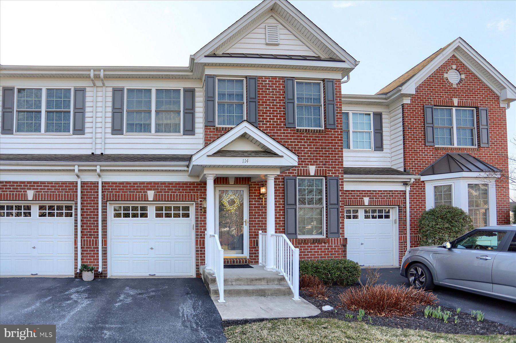 THE ENCLOAVE - CAMP HILL BORO. Lovely brick and vinyl Condo in Camp Hill Boro presenting easy living! Wanting to be free of outside maintenance? The HOA takes care of all exterior maintenance of the building and all yard and landscaping. Convenient floor plan for easy living. Entering in thru the front door, you will find space for an office or relaxing sitting area/reading area. The kitchen with separate dining space has Stainless Steel appliances, Corian countertops with tile backsplash, breakfast bar, and double sinks. The spacious kitchen is open to the dining area and family room with gas fireplace and sliding patio door featuring transom windows allowing extra light into the room. These doors lead to a deck overlooking a lovely relaxing landscaping. From the family room you can conveniently access the upper level by way of an outstanding all wood staircase, the lower level and the half bath. The upper level has 3 spacious bedrooms and 2 full baths Primary bath has a tiled walk-in shower and 2 spacious walk-in closets. The second bath has tub with shower and double sinks. Across the hall from this bathroom is the laundry - talking about convenience! The lower level is a walk-out to a private patio offering privacy and a lovely view. Included in the lower level is a carpeted second family room and a large playroom with easy
maintenance flooring. Did we mention another full bath on this level and loads of storage. Everything to make for easy living!