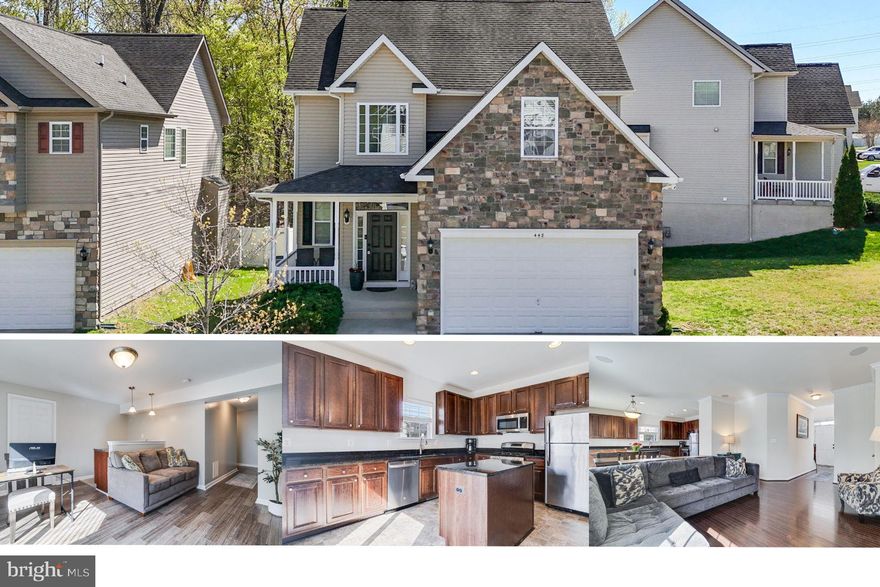 Welcome home to this beautifully maintained stone-front colonial in the heart of Prince Frederick. Nestled in the desirable neighborhood of Prince Frederick Crossing & just minutes from shopping, dining, and entertainment. Step inside to soaring ceilings in the 2-story foyer, gleaming hardwood floors, and an open-concept layout designed for modern living. The spacious kitchen flows seamlessly into the dining and living areas, featuring granite countertops, stainless steel appliances, ample cabinetry, a large island, a walk-in pantry, and a cozy gas fireplace in the living room—perfect for gathering with loved ones. Upstairs, you’ll find four generously sized bedrooms, including a serene primary suite with a large walk-in closet, oversized bathroom with a huge soaking tub and walk-in shower. There's also a centrally located laundry room for added convenience in the hallway. Large windows throughout fill the home with natural light, creating a warm and bright atmosphere. The partially finished basement offers even more space to grow, with a large rec room featuring a stylish wood accent wall and a full bathroom—ideal for movie nights, playtime, or hosting guests. Wanting more space or storage room? There is another large room in the basement that would be ideal for both! With its charming curb appeal, neighborhood setting, and plenty of room to make it your own, this home is a fantastic opportunity for anyone looking to settle in a prime location. Make Dark Star Way your new home!