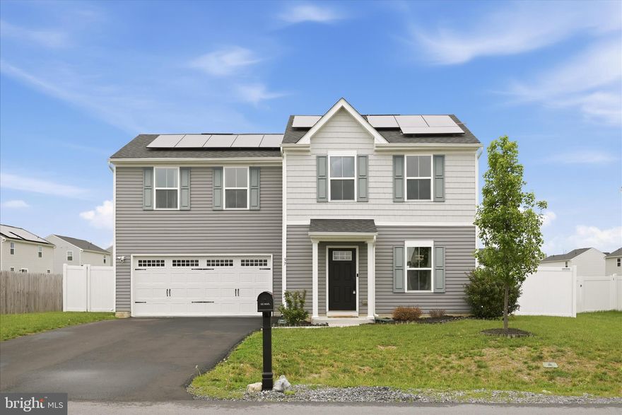 Welcome to 37 Tickseed, located in the Chandlers Glen community with convenient access to I-81, offering a practical option for commuters. This home features open-concept living with a seamless flow between the main living, dining, and kitchen areas, along with the added convenience of a main-level half bath.
Upstairs, the spacious primary suite includes a large walk-in closet and a private en-suite bath. Two additional well-sized bedrooms and a full hall bath provide flexible options for guests, a home office, or additional living needs.
The outdoor space is designed for low maintenance, featuring a concrete patio ideal for relaxing or entertaining, along with a fully fenced backyard that offers privacy.
What truly sets this property apart is the already installed solar panel system, with an approximate value of $50,000, which conveys with the home. This all-electric setup is designed for energy efficiency and may help reduce monthly utility costs, offering long-term value for buyers seeking sustainable living benefits.