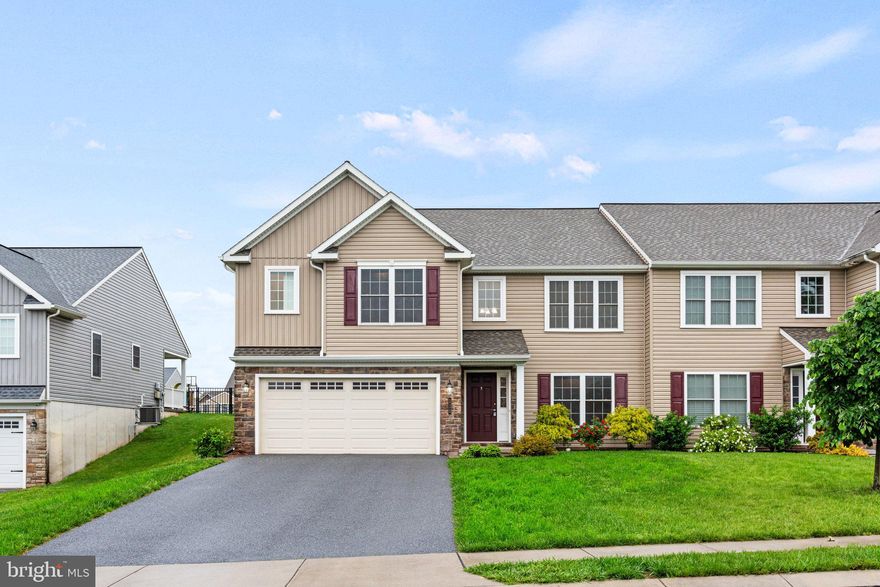 Home office? Check. Beautiful outdoor scenes? Check. A flex room for movie marathons or workouts? Check, check, and check! Welcome to this thoughtfully designed Egret model – where function, style, and comfort fuse into one irresistible package. Nestled on a hillside lot, this 3 bedroom, 2 bath, 2-car garage home has everything you need. Step inside, and the openness of the main living area, crowned by vaulted ceilings, invites you to stay a while. The open kitchen is beautiful, complete with granite countertops, spacious island, double sink, gas range, and stainless steel appliances (fridge, washer, dryer all included with home).  Flow effortlessly from the kitchen to the living room, where soft carpet underfoot, a ceiling fan, and window treatments create a cozy yet refined vibe. When evenings winds down, retreat to the master suite where the plush carpet, walk-in closet, and en suite with double sinks and sleek cabinetry make every night feel like a staycation. Two additional bedrooms, each with their own walk-in closets, carpet, and window treatments give everyone their own private haven. An office/study with overhead lighting is ready for productivity or quiet contemplation. But there's more! Head downstairs to the flex room – an office, a gym, a den – you decide. The basement is a blank canvas with poured concrete floors and a regularly serviced gas heater and electric water heater. Owners added a smart Nest thermostat that will stay with the home. With a sump pump, egress window, and hookups for both Verizon Fios and Comcast, this space is ready for whatever you imagine. Outside, get ready to fall in love with your own backyard retreat with the expansive lush greenscape maintained beautifully by the community. Come see for yourself in person! All carpets will be replaced week of May 19.