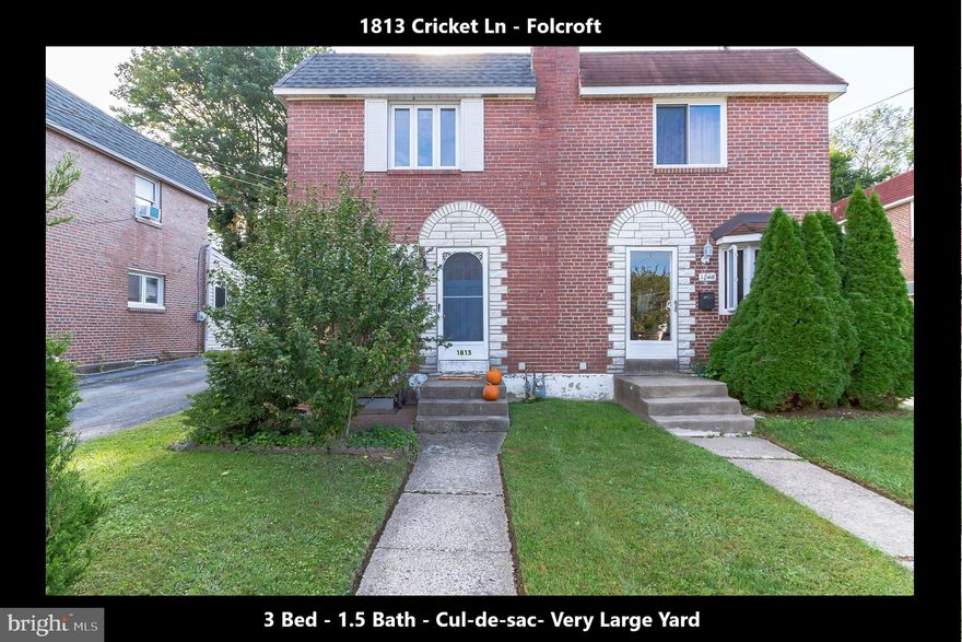 If you are looking for a Deal in this Crazy Market, this is the property for you. Offered is a Semi-Detached Twin on a Quiet Cul-De-Sac, 3 Bedrooms, 1.5 Baths, Hardwood Floors Throughout, Rear Addition, Very Large Yard, and Driveway for 2 Cars.  The home has Great Bones with the Central A/C and Heat Updated in 2017 and updated Water Heater in 2015. There is an alley in the back and plenty of room to build a garage.  This is a great candidate for some cosmetic updating to realize sweat equity  and a value over 200k.  The home is Solid, but being sold As-Is. Inspection are welcomed for informational purposes only. The seller will not be making any repairs. The Buyer is responsible for the Use and Occupancy - Resale Certificate.  Priced to sell quickly, so please schedule your appointment now.