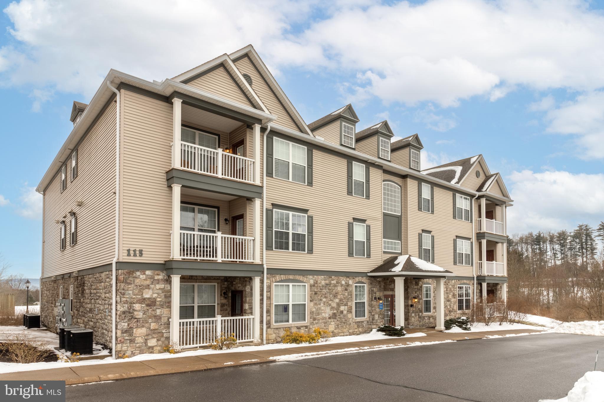 Experience the ultimate gameday retreat at 115 Alma Mater Drive #104! This charming two-bedroom, 2.5-bathroom condo is eagerly awaiting its new owners. As you step into this first-floor unit, you'll be greeted by a fresh and inviting atmosphere, complete with brand new flooring. The spacious living and dining areas offer the ideal layout for entertaining guests or relaxing after a day of cheering on your favorite team. Each bedroom boasts its own en-suite bathroom, with the primary bath recently updated for a touch of modern luxury. Plus, enjoy the convenience of a dedicated laundry/utility room right inside the unit. Don't forget about access to the clubhouse, where you can unwind by the in-ground pool or break a sweat in the fitness center. Close to restaurants and Toftrees Golf Resort. Whether you're seeking a full-time residence or a PSU retreat, this condo offers both comfort and convenience in one desirable package. Showings start Thursday 2/15.