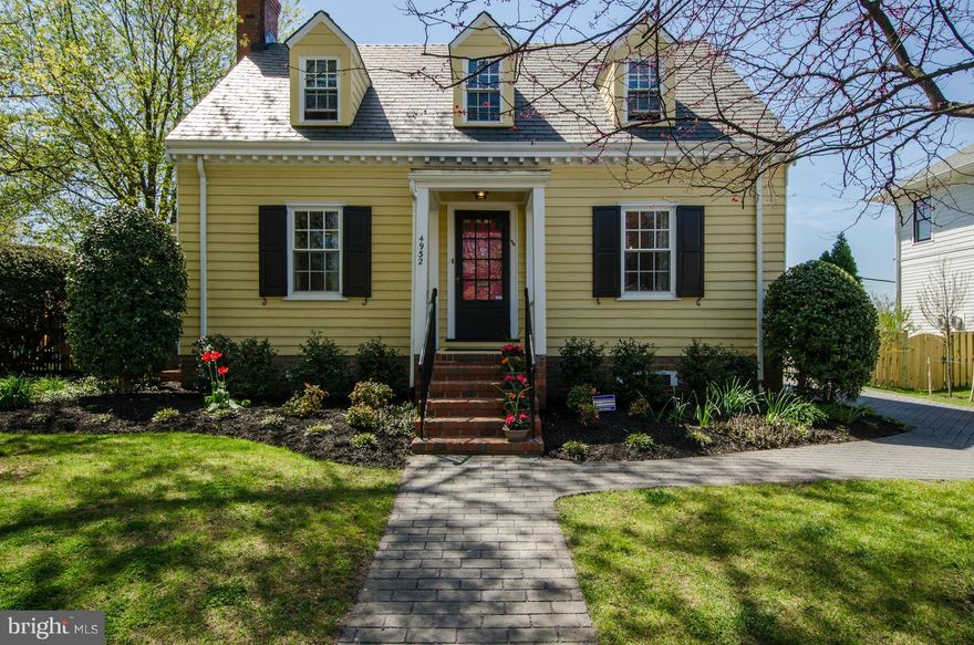 Whimsical Williamsburg Cape Cod on beautiful quiet street w/ large, flat private lot.  Great flow w/ Large LR, DR, & separate kit.  Stunning kitchen with granite countertops, wood floors, and white glassed front cabinets & eating nook w/ circular banquet. 1st FL office/BR and bonus sun room. Finished LL recreation room w/ 1/2 BA.  Fabulous rear deck w/ a gorgeous landscaped yard.