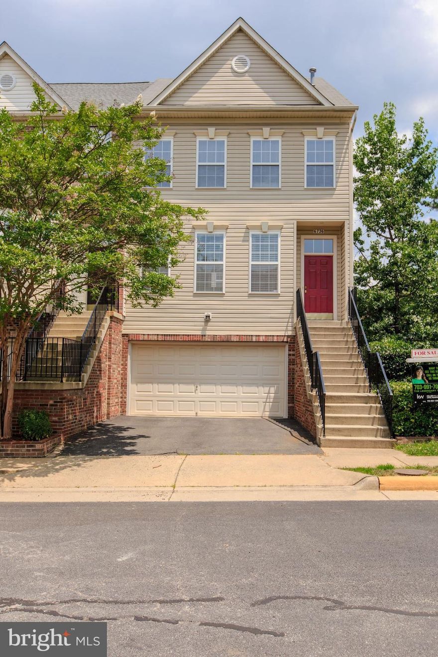 Spacious end-unit TH with coveted 2-car garage backs to trees! Do Enjoy recently repainted deck off a sunny kitchen and wood floors on main level. Unique master bedroom boasts dbl walk-in closets and a 4th floor loft bath complete with ceramic tile + soaking tub. Lower level with fireplace and walkout to patio. Minutes from Wegmans, Kingstowne retail, VRE and two metro stations! Schedule a tour!