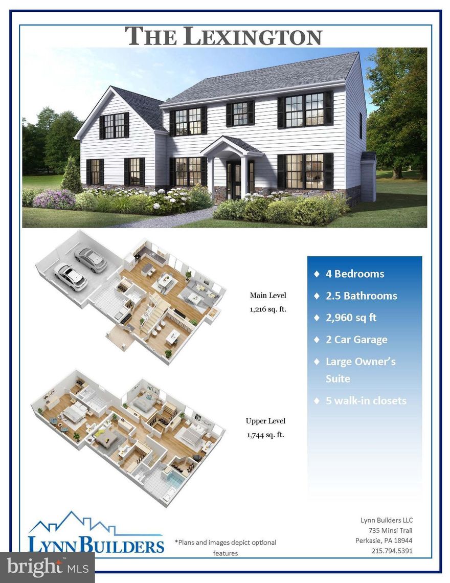 New construction opportunity! Build your dream home on this picturesque 3.75-acre lot in Quakertown. Choose the advertised Lexington model or select from any of Lynne Builders’ thoughtfully designed floor plans—each customizable to fit your lifestyle. The Lexington offers over 2,900 square feet of living space. This home comes with attractive finishes at this price point, with upgrade options available to truly make it your own. Upstairs, the spacious owner’s suite features two walk in closets and full bath. All other bedrooms also feature walk in closets! Don’t wait—current build timelines allow you to move into your brand-new home by the end of 2026!