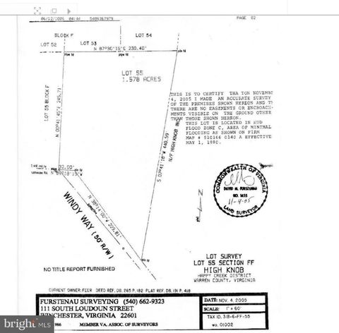 Vacant Land For Sale - 0 WINDY WAY<br/> FRONT ROYAL, VA 22630