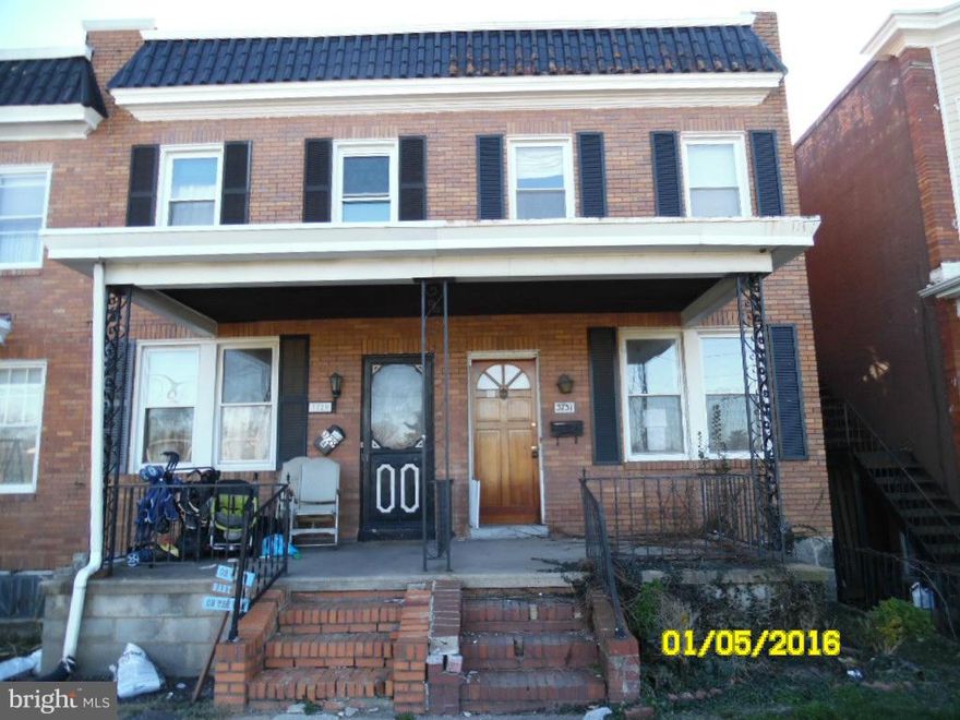 Wonderful chance to own this value priced home.  Enjoy nice room sizes, wood floors, and stainless appliances. The covered front and rear porches are great for warm weather outdoor relaxation. Use the unfinished basement as added storage or finish for more living space.  A convenient location, and just a short drive to Downtown Baltimore! Seller only accepting Owner Occupant offers at this time.