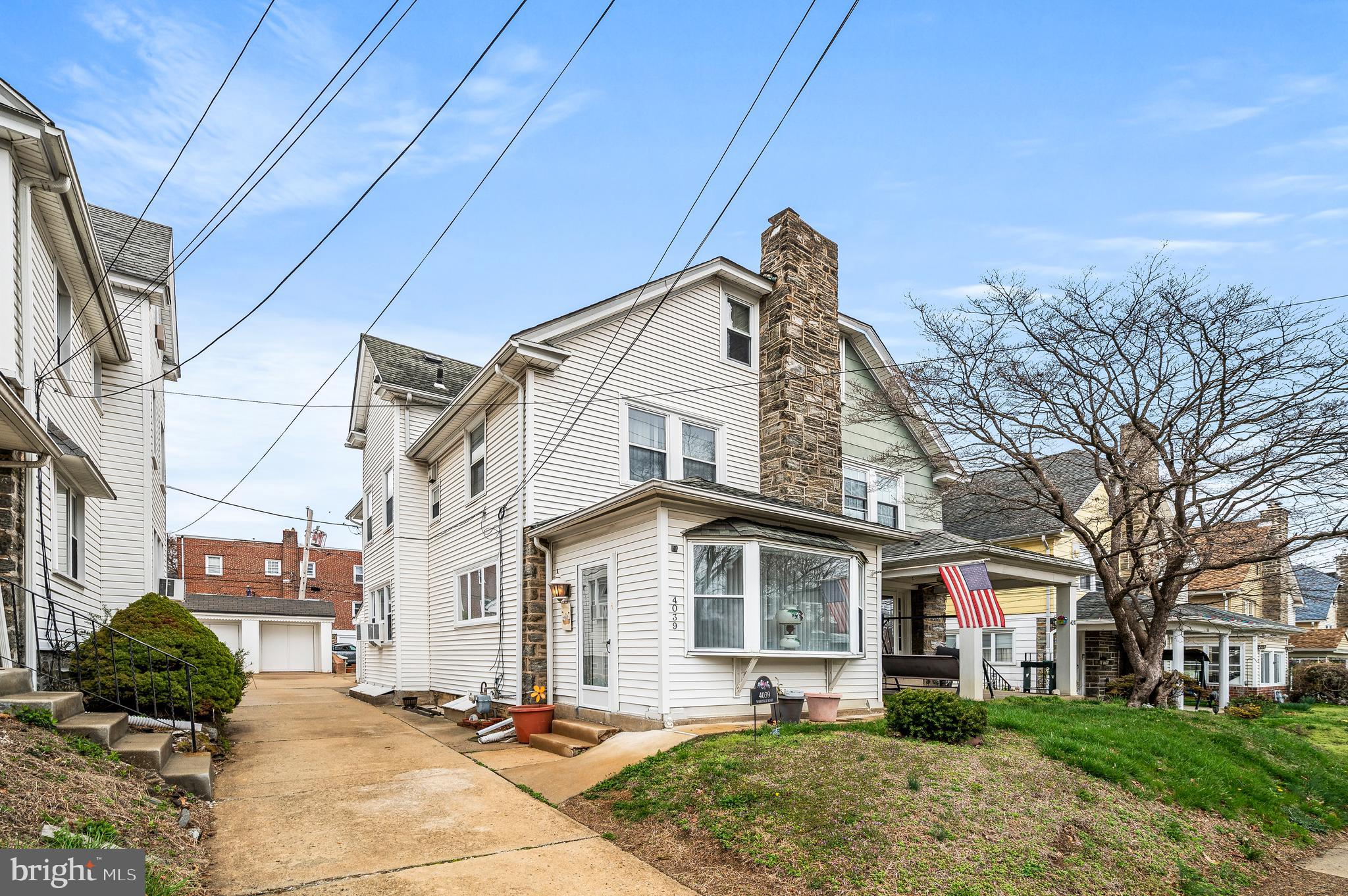 This home has been meticulously cared for by the same owner for 50+ years. This pristine 5 bedroom, 2.5-bath home is ready for its next chapter. Step into the enclosed porch with a charming bay window leading to a cozy living room with a gas fireplace, elegant mantle, and marble hearth which makes for a beautiful focal point. The spacious dining room features two coat closets for added convenience.
The large eat-in kitchen boasts a tile floor and backsplash with updated cabinets and a dishwasher. From the kitchen you can access a cement patio and backyard, perfect for entertaining. Upstairs, you'll find three ample-sized bedrooms and a tiled hall bath. The third floor is a hidden gem with another full bath and 2 additional bedrooms, plus abundant storage. The basement spans the length of the house and has endless possibilities . The washer and dryer are also on the lower level, as well as a half bath. Outside, a detached garage and driveway complete this wonderful home