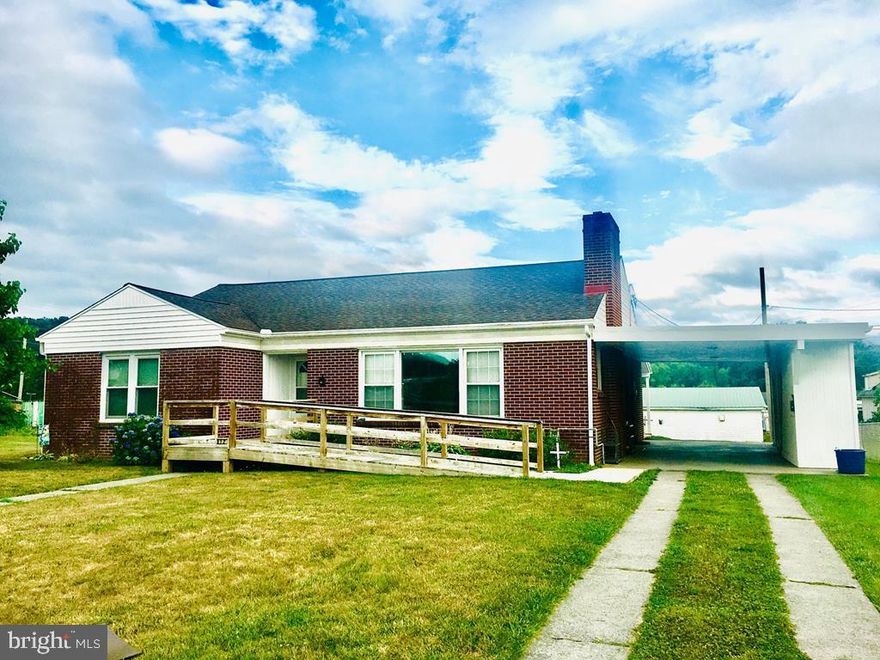 No showings Until Saturday August 1.  2 bedroom, 1.1 bath brick rancher on large lot (165'x150').  Replacement windows, brick fireplace, newer gas furnace w/central A/C.  Master bedroom has dressing room and 1/2 bath.  Basement has studding, wiring and full bath roughed in.  Lots of possibilities.  Sold "AS-IS", no repairs to be made. Taxes are calculated based upon Mifflin County Assessment offices new assessment of the property, based upon adding the covered rear porch to the tax rolls. Current year taxes will not be changed, new value will take affect on Spring 2021 County/Borough Tax bill.,No Doublewides