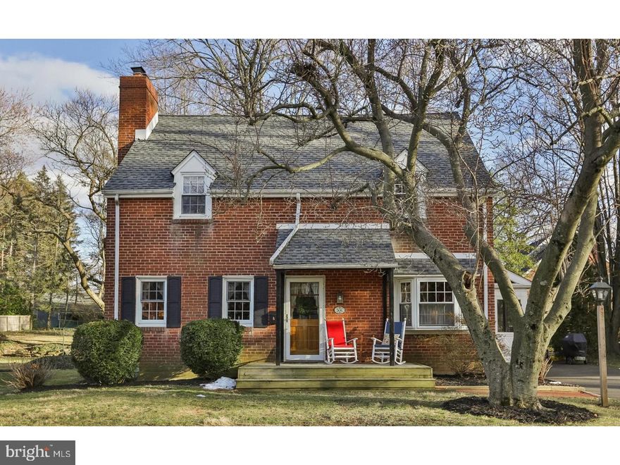 Wonderful opportunity to own this spectacular c 1954 Brick Colonial on one of the most desirable streets in Oreland. This incredible 4 bedroom house with 3 full bathrooms and 2,000 interior sq feet of living space has everything you ever wanted and more!  As you enter this light filled home with central air, you will find real refinished hardwood floors, interior freshly panted in soft colors, lovely appurtenances of wainscoting,and chair rails. The screened in sun porch is large enough for entertaining, dining, playing games, relaxing, and reading, plus a spacious yard for gardening or pets. Formal dining room opens into a bright and cheery custom kitchen with milled wood cherry cabinetry, granite marbled green counter-tops, ebony toned appliances.  The spacious living room has a warming brick fireplace for those cozy winter nights, AND rare to find 1st floor en suite with full bathroom and bedroom.  Upstairs you will discover the master bedroom suite with a full bathroom and walk in closet. There are two additional bedrooms on the second floor, as well as another full bathroom.  This home has a full walk out CLEAN waterproofed basement with perimeter drain and an attic with pull-down stair access.  And let's not forget that the basement is partially finished, state of the art mechanics with a NEW roof and transferable warranty.  Walking distance to all schools, easy access to the PA Turnpike, Rt 309, Septa train station and historic Chestnut Hill.  All located on a quiet street with no through traffic along with great neighbors too!  Don't let this house get away from you. A pleasure to see.