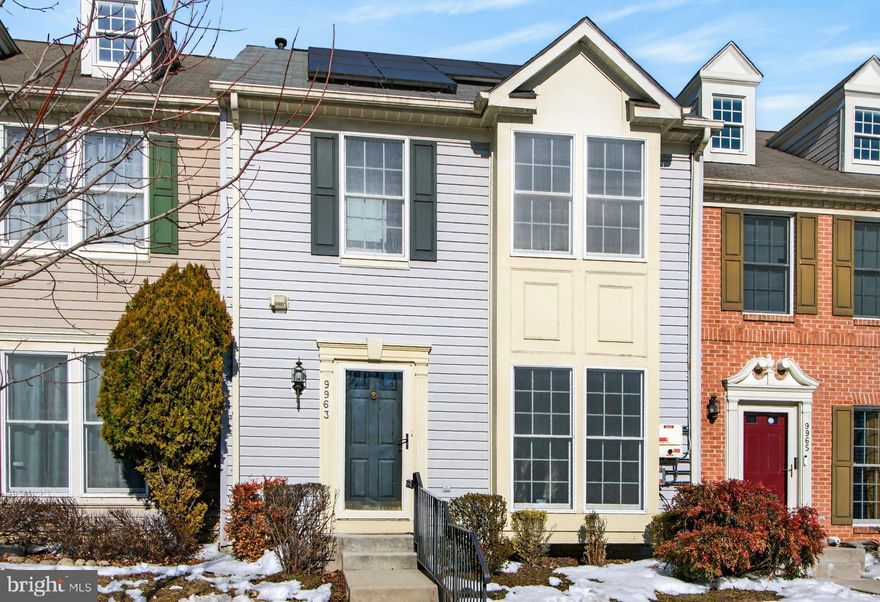 Beautiful & inviting 3-bedroom townhouse is perfect for living. The house has a nice living area with a bay-window, a wide kitchen, a stainless-steel refrigerator, and a half bath on the first floor, as well as a large deck and lawn in front and back. Hardwood flooring throughout the house, except for the basement. The
upper level has three bedrooms and two full baths with a spacious walk-in closet in the primary bedroom. A finished basement with a full bath on the downstairs is great for any guests. Solar Panels on the roof that are fully paid off save up to 50% of your BG&E bill. Located in a community with three pools, a clubhouse, and within walking distance to a strip mall, shopping, schools, restaurants, and entertainment. Freshly painted walls, ceilings, and wood trim.