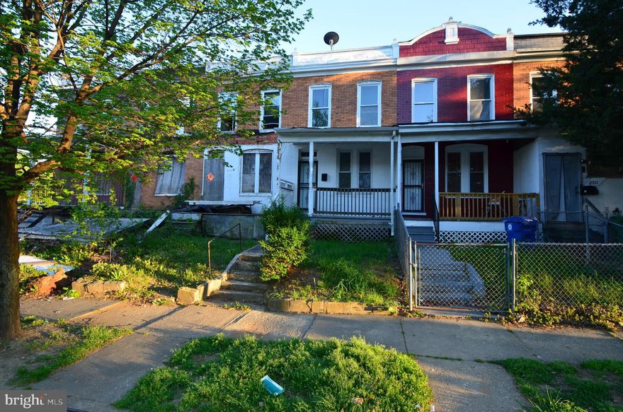 Design services INCLUDED! Or bring your vision! 2 Blocks from Coppin State University! Cleared out. New furnace in 2024.  Roof sealed in 2024.  Needs a kitchen. Could be a great rental! Lots of properties actively being renovated in the neighborhood.