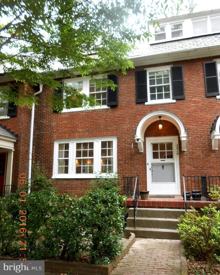 Bright and Charming 5 bedroom 2 Bath English Townhome located in picturesque Tuscany-Canterbury Updated kitchen w/ S/S appliances.Original wood floors, wood burning fireplace, Sunroom w/ french doors, Large dining rm., large living rm. Garage parking for one car. Rear deck.Full unfinished basement with plenty of storage.Beautiful tree lined street w/amazing gardens! Open Sunday 7/31 from 1 - 3 p.m