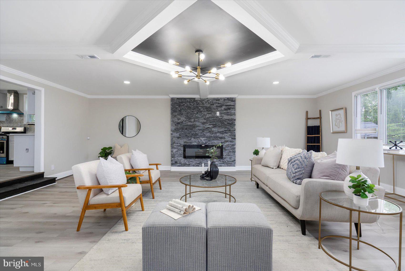 Welcome Home to 8121 Hillendale Road! This Beautifully updated Cape Cod offers the space you need to create a life you desire. Boasting an array of sleek finishes throughout this 5 Bedroom, 3 Bathroom home has so much to offer. Them main level offers an open concept layout featuring a spacious Livingroom, dining area, kitchen, 2 entry level bedrooms and full bathroom. Kitchen boasts white shaker cabinets, Quartz counters, S/S appliances, beautiful tile backsplash and MORE! Cozy up next to the fire place in the large family room perfect for family gatherings! Upstairs you will find 2 additional bedrooms and 2nd full bathroom. The basement has been fully finished to include a large Rec Room perfect for entertaining, 5h bedroom and 3rd full bathroom. All bathrooms have been updated with beautiful ceramic tile and all new fixtures. All new LVP and carpeting throughout. In additional to all these amazing updates this property also has private off street parking in driveway and a 3 car garage! This home truly is a must see! Book your private showing today!!