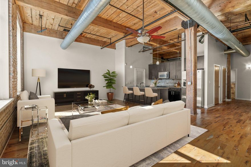 New price! Open house on Saturday, August 10, 2024, 12 pm - 1:00 pm & Sunday, August 11, 2024, 11:30 am - 12:30 pm!

Do you want a large living room with exposed means, filled with natural light & , brick wall, modern appliances, an elevator & parking? Then this one is for you! These lofts are a rarity, offering a medley of distinctive features that captivate at first glance. Enveloped by charming interior features, the space radiates warmth, while towering ceilings impart a sense of grandeur and openness. The sleek, minimalist kitchen awaits to serve your modern lifestyle, providing the perfect backdrop for culinary adventures.

This place is a dream for hosting – just a touch of decor, a little bit of art on the walls, and some plants and every time your friends and family will come in, you will see their eyes spark. Various virtual staging layouts are an excellent example of how flexible is the space for your various furniture setups. 

Beyond the allure of the loft itself, the neighborhood's rapid development suggests promising investment potential, positioning this property as a savvy asset likely to increase in value with minimal effort on your part. With central A/C and heating, an in-unit washer and dryer, an electric stove, and included parking, it will be super attractive to your potential renters in the future!

Situated close to vibrant Fishtown bars, restaurants, highways, and grocery stores! Everything is just a 5 min drive away. Don't miss out – schedule your viewing today and feel free to inquire further. Welcome to loft living, redefined.