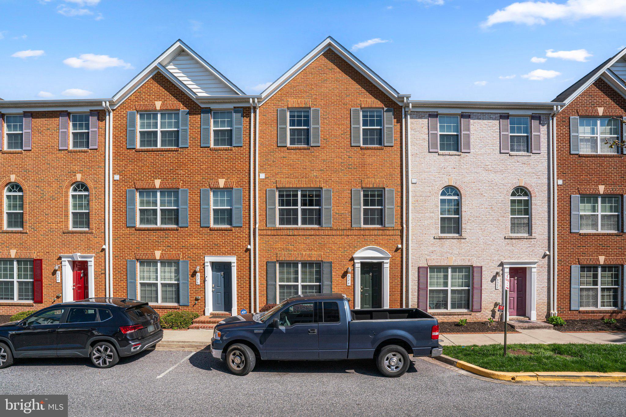 Lovely freshly painted 4BR 3.5BA townhome in Camden Crossing was built in 2010 and has a 2 car garage and parking pad. Main level Living/dining room and first level bedroom have hardwood flooring. Eat-in kitchen has ceramic tile flooring, stainless steel appliances, gas stove, granite countertops and breakfast bar. Main level also includes washer/ dryer, half bath and patio off of living room. Three carpeted bedrooms on upper level. Spacious primary bedroom suite has vaulted ceiling, walk-in closet and bathroom with double vanity, soaking tub and separate shower. Additional full baths off upper level hallway and in first level bedroom suite. Great location. Close to stadiums, restaurants, bars, UMD, Inner Harbor and I-95. Must see!!!