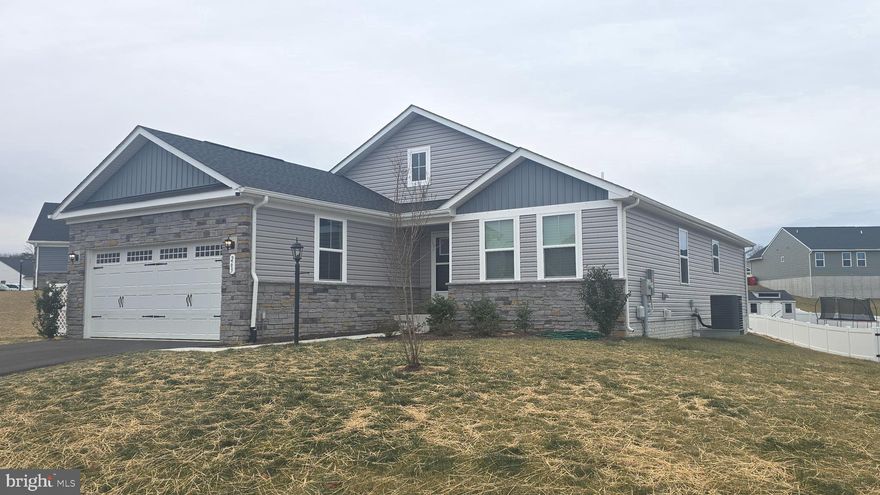 Nestled in the charming South Brook community, this stunning ranch-style home offers a perfect blend of modern comfort and timeless appeal. Built in 2024, this detached residence boasts a spacious layout with 3 bedrooms and 3 full bathrooms, providing ample space for relaxation and entertaining. As you step inside, you'll be greeted by an inviting atmosphere enhanced by luxury vinyl plank flooring that flows seamlessly throughout the main living areas. The well-appointed kitchen is ready for your culinary adventures, featuring modern appliances and plenty of counter space for meal prep. The main floor laundry adds a touch of convenience to your daily routine, ensuring that chores are a breeze. Each of the three bedrooms offers a cozy retreat, with the master suite featuring its own private bathroom for added privacy and comfort. Venture downstairs to discover a full, partially finished basement that presents endless possibilities. Whether you envision a home gym, a playroom, or a cozy media space, this versatile area is ready to be transformed to suit your lifestyle. The basement is also heated, ensuring year-round comfort. Outside, the property features a beautifully maintained exterior with a mix of vinyl siding and stone accents, creating a warm and welcoming curb appeal. The attached garage provides secure parking for two vehicles, while the expansive driveway offers additional space for guests. Enjoy the tranquility of your surroundings without the hassle of a pool, allowing you to focus on the joys of home life. The South Brook community is known for its friendly atmosphere and convenient access to local amenities, making it a wonderful place to call home. This residence is not just a house; it's a place where memories are made and cherished. Experience the comfort and warmth of this beautiful home, where every detail has been thoughtfully designed for your enjoyment. Don't miss the opportunity to make this inviting space your own!