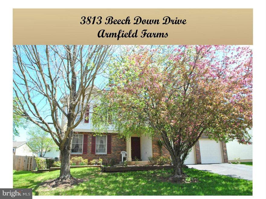 Beautiful 4 BR 2 full 2 half BA brick front home in desirable Armfield Farms community. Fabulous home in Fairfax County school district at a great price point. Features spacious BRs, large kitchen and breakfast room, light and bright family room w/sliding glass door to back deck, large fenced-in backyard, huge LL recreation room, tons of storage space, 2-car garage, fantastic HOA amenities.