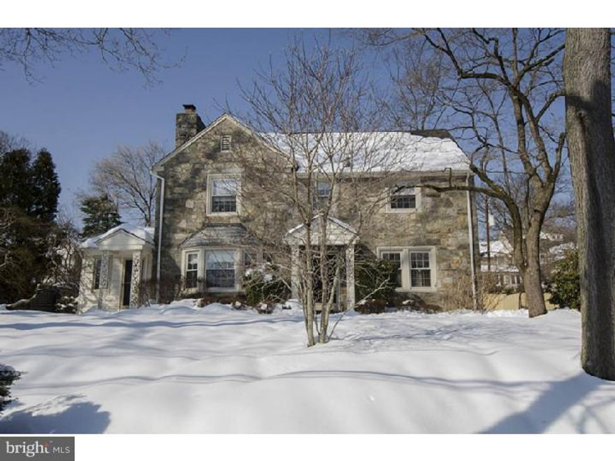 Beautiful classic stone colonial with 4 bedrooms, 2.2 baths, first floor Office/Den, updated Kitchen, and newer Central Air. Large flagstone Patio which overlooks beautifully landscaped backyard. This home as been meticulously maintained and many improvements has been done. All this in a walk-to neighborhood close to schools, parks, library and transportation. Move in and enjoy! One year home warranty included.