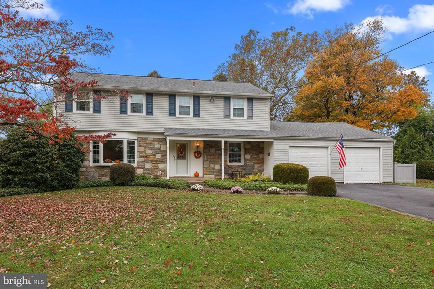Great curb appeal and Pride of Ownership!  Four Bedroom and 2.1 Bathroom Colonial situated on almost a HALF ACRE in Churchville section of Northampton Twp /Council Rock School District.  Stone and vinyl siding front is maintenance free. A covered front porch is great for enjoying morning coffee.  Formal Living Room with large bay window, and gas fireplace with a decorative surround.  Hardwood floors throughout the home.  Eat-in Kitchen with large window overlooking the backyard. Dining Room off kitchen great for family gatherings. Large and spacious Great Room with a second gas fireplace.  Master Bedroom positioned with much privacy and full bathroom.  Three additional bedrooms nicely sized and on a separate floor sharing an updated bathroom.  The family room is on the lower level and walks-out to the side yard.  Adjacent to the family room is a laundry room with a wash sink and doubles as powder room.  Best of all is the enclosed porch with views of a fenced-in backyard.  Water heater (2018), HVAC (2015), Window replacement (2017), New driveway (2010), Upgraded to 200amp Electrical Service (2008), and 40-Yr Roof and Siding (2004). Explore the outdoors… 5-minutes is the Northampton Municipal Park (the Blue Park) offering an Amphitheater, Butterfly Garden, Baseball, Softball, and Soccer fields, Hockey rink, Volleyball and Basketball courts, Walking trails, Picnic pavilion, Playground, and Concession area. In town you’ll find shops and restaurants.