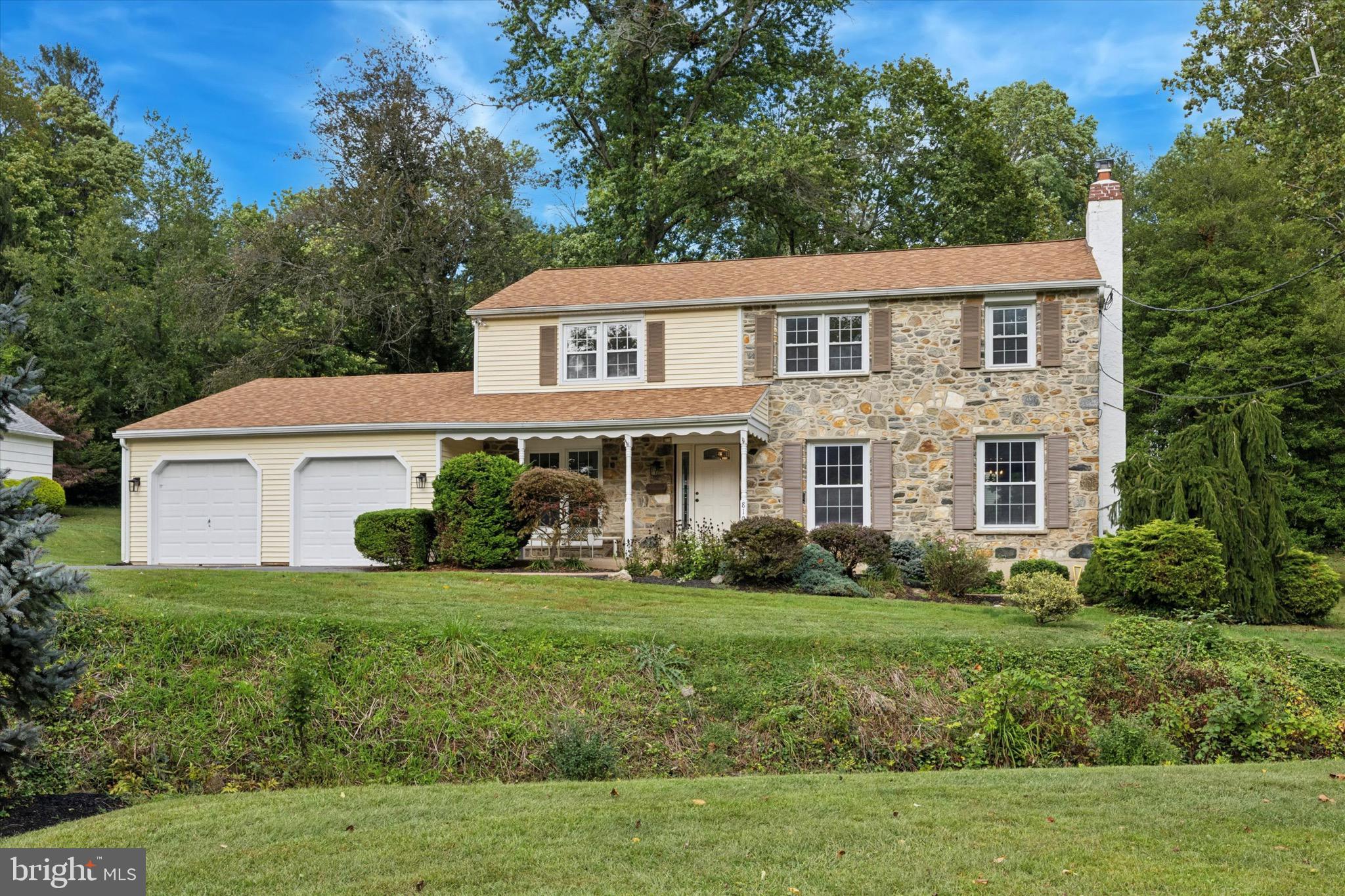 Welcome to your own oasis located in the highly rated school district of Wallingford-Swarthmore! 810 Harvey Road sits on just under an acre of beautifully landscaped grounds. Offering 3 generously sized bedrooms and 2.5 baths, this home is the perfect combination of comfort, charm and quiet living! Step inside to find the freshly painted walls and the living room area with natural hardwood flooring along with a charming fireplace. Then into the bright dining room that has a nice patio off the side of the home, a great spot for early morning coffee. The very well maintained kitchen has stunning wood cabinetry, beautiful white countertops, immense storage and a big island! Continuing through the tranquil home to the additional living area that has a wood burning stove and a sliding door to the back patio that allows you to enjoy the greenery creating a peaceful escape right in your backyard! It is great for cookouts and hosting friends! The main floor also has a beautiful set of wooden pocket doors leading you to your new office or maybe your own library, the options are limitless! The laundry room is located on the main floor connecting to the gigantic garage! The 2 car garage offers additional storage and not one but two workshop areas and a door to a shed area with access to the backyard. The fully finished basement is a bonus giving more room for entertaining including a bar area, pool table included with the home and additional living space. The roof and air conditioning are practically brand new as of 2021! The water heater was replaced in 2023! Don't miss your chance to own this beautifully maintained property—schedule your showing today!