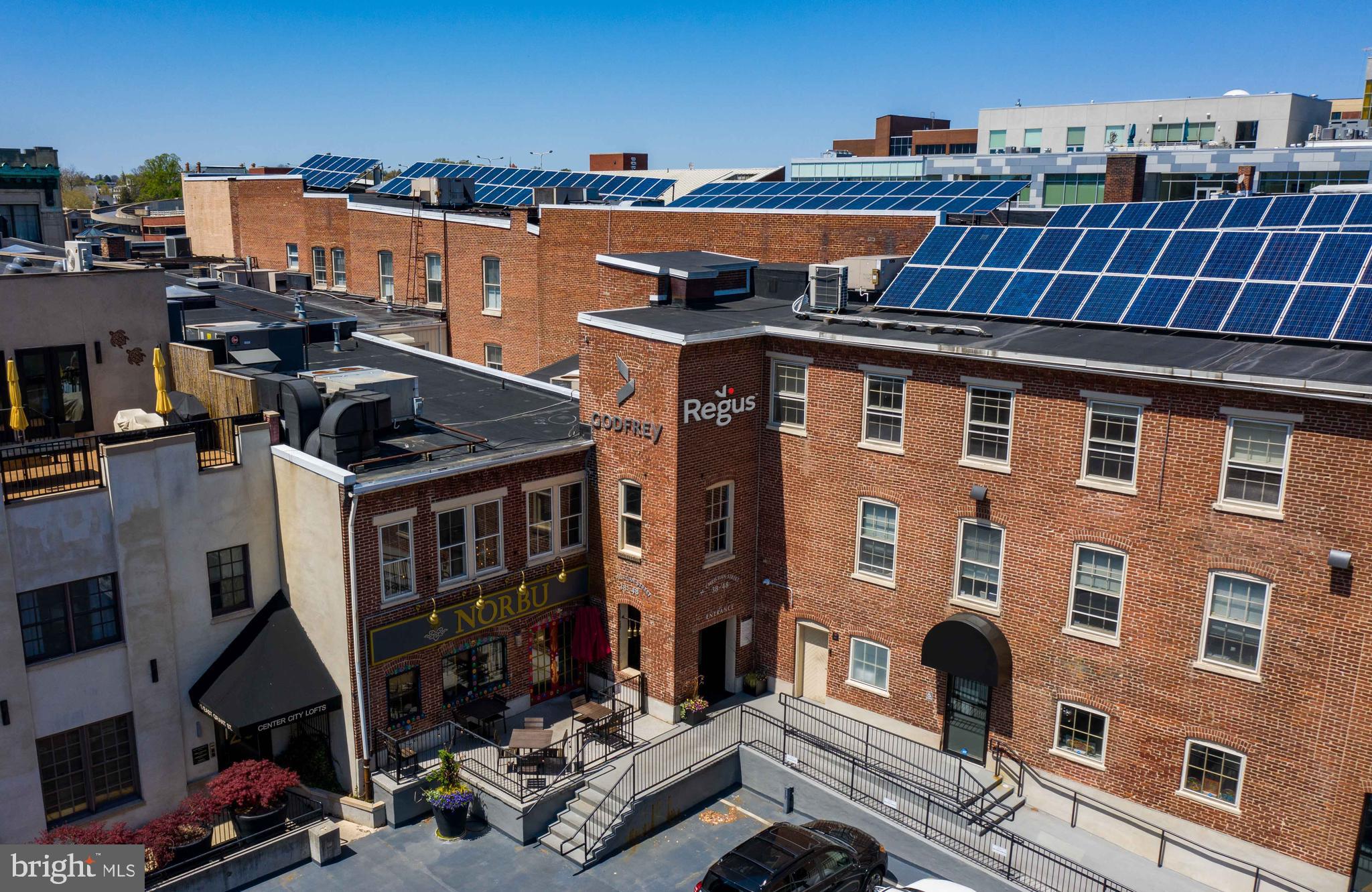 Lancaster's Premier Office location on 40 North Christian Street in Lancaster PA is a prime corporate office space that combines historic charm, urban functionality and technical buildout.​ This office is part of Christian Street Court, a mixed use building located in the heart of Lancaster City which stands out as the best space in its class in Central Pennsylvania in urban development.​
Regus Center:
Our fully serviced private offices known as a "Regus Center" offer teams of all sizes an inspiring environment to focus, collaborate, and do their best work. Whether you need a single desk or a whole group of offices, we provide office space that’s flexible to your needs and fully customizable. Available for as little as a day, or as long as you need.
The space has been enhanced with the latest in technology throughout every conference room, internal wireless networks, and server room.​ The design repurposed a department store atrium from the early 1900s that features an 80 foot long skylight which bathes the center of both the third and second floor atrium with natural light.​
Surrounding Area:
The Lancaster Central Market is one half block away, dozens of restaurants within 2 blocks, including NORBU, a Bhutanese/Nepalese restaurant, at your front door.​ The walkability score is 99/100 and there are 24 onsite parking spaces with supplemental convenient parking within a block.​ This rare offering is perfect for a company on the rise or a company downsizing.​
Quality of employee’s satisfaction without compromise in an urban setting is hard to come by.​ Be part of the Lancaster business synergy in a well maintained beautiful, eco friendly property with abundant parking and perks.​ Your employees will be excited to come to work at Christian Street Court.​ Come see for yourself today and book a tour.​
