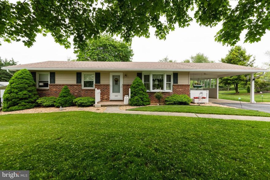 Charming, well maintained Rancher w/3BR; separate Dining Room w/bow window, slider to 17x18 patio. Living Room is 17x17. All floors are Pergo tiles. Kitchen is 22x11 with room for table and chairs. Lower level with 13x16 Gameroom, 26x7 L-shaped Basementw/wood burning stove. Also, 12x10 Laundry Room & 13x12 Workshop. Carport w/3 enclosed sides, 17x12 Shed in yard. No HOA or city taxes. USDA, FHA, Conventional Loan.