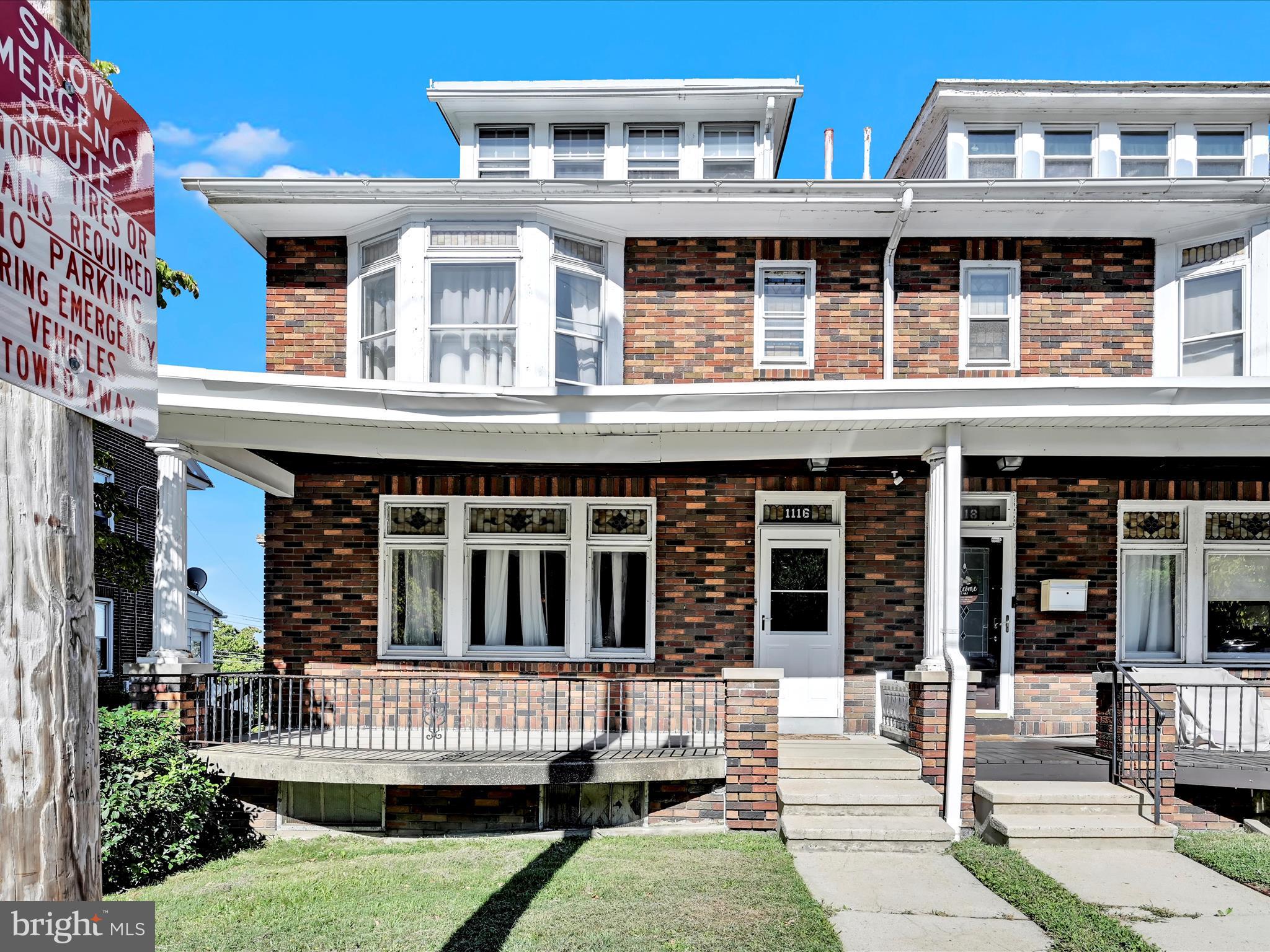 Welcome to 1116 Hampden Boulevard in the city of Reading Hampden Heights community. This Reading School District twin semi detached 3 story home offers 4 bedrooms, 2 bathrooms and 1717 square feet of finished living area (includes bedroom 4 in the attic and full bathroom number 2 in the basement that owners do not use - needs updating). Covered front porch welcomes you upon your arrival and leads you into the spacious living room with hardwood floors and a non functioning decorative fireplace. Those same great hardwoods stretch into the adjoining dining room and extend into the sunporch. Open floor plan connects the dining room to the oak kitchen with pantry closet and egress to the covered rear deck stretching across the rear of the home with beautiful views over the city skyline. Take the stairs to upper level 1 where you'll find 3 spacious private bedrooms and the full hall tub/shower bathroom. Go up to upper level 2 (attic), where you'll find the 4th oversized bedroom. All this plus rear alley access to off street parking and garage, unfinished lower level that could offer additional living area. This classic home offers so much living area and with a little updating and sweat equity, you will be able to call this the "one". Schedule your showing today! Needs some improvements and is priced accordingly.