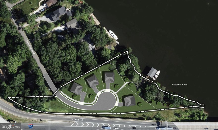 4 Lot Subdivision.  Will sell with final plats and approvals.  2 water front lots. 2 water view lots.  HOA with shared DOCK on River.