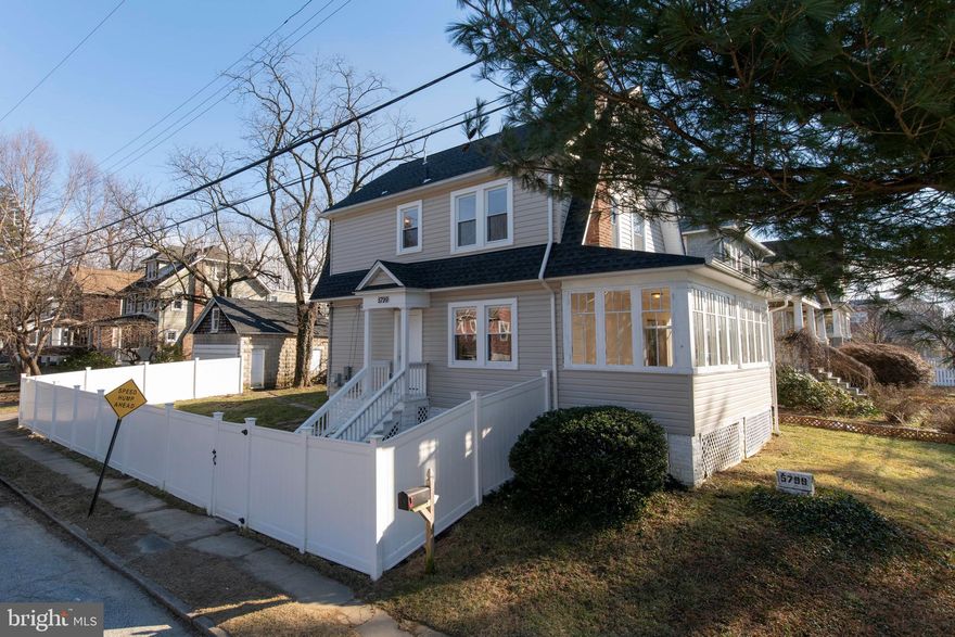 Beautifully renovated, light-filled home with an incredible amount of living space!  Large living room with fireplace and hardwood floors leads to a large dining room that is open to the renovated kitchen with granite countertops and stainless steel appliances.   There is a beautiful sunroom with windows on three sides off of the dining room.  Huge bonus pantry/laundry room off of kitchen, which is so handy to have!  There is a half bath on the first floor, too.  The second floor features three spacious bedrooms with hardwood floors and a beautiful full bath with two sinks.  Lower level with lots of space and bonus room that could be used as a fourth bedroom.  the yard has been fully fenced with a vinyl privacy fence.  There is a 2-car detached garage with storage space above.  This home has it all!  Virtual tours only until stay at home order has been lifted.