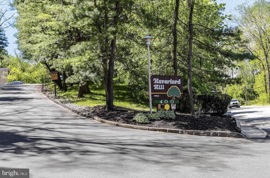 Welcome to this well sought after 2 bedroom 1.5 bath condo (A 54) in Haverford Hills Condo Association. Enter from the front of a building up one flight of steps and take elevator to 5th floor. Enter into the living room which leads to a lovely patio. Down the hall there are 2 spacious bedrooms. Recent added kitchen floor. This home is being sold “As Is” Convenient drive to Downtown Media. Easy access to Blue Route 476. Center City access via SEPTA stop out front.