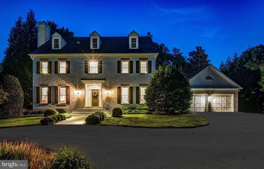 Warm and inviting Mitchell and Best custom colonial sited on almost an acre in sought after Avenel. Beautifully updated with all the important bells and whistles. Stunning designer baths throughout. New windows, new roof, slate patio and custom landscaping are just some of the special features. This beautiful open floor plan offers a main level library/office, sunny family room and kitchen with breakfast nook and cooking island. The living room and dinning room are flooded with light and offer views from the outdoors in. The second level provides four bedrooms and three full baths. The primary bedroom offers two large walk-in closets and a primary bath with soaking tub, separate shower, and double sinks. Designer lighting and sound system throughout. The daylight walkout lower level is designed with a spacious family room, billiards room, exercise room, full bath, and a spacious storage room. A circular driveway provides ample parking for eight cars in addition to the two car garage. A total of four bedrooms, four full baths, powder room, and upstairs designer laundry. Avenel provides landscaping maintenance, private surveillance, snow removal, and swim and tennis club. Twenty five minutes to Dulles and National airports, The White House, and Kennedy Center. Potomac Village only two minutes away offers fine dinning and array of shopping and retail.