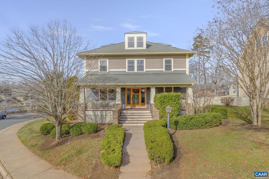 Formerly a model home, this beautifully upgraded residence offers a incredible floor plan in a prime location near Downtown Charlottesville & UVA Medical Center. Gleaming hardwood floors flow throughout the main level, which features generous living spaces, including a formal living room or office, a light filled family room with gas fireplace & custom built-ins, a formal dining room with high wainscoting, a bright mudroom with built-ins, & a large chefs kitchen with a breakfast area, butler?s pantry, & walk-in pantry. Upstairs, the massive primary suite boasts two walk-in closets and a large ensuite bath. Two additional bedrooms (both with walk-in closets), a full bath, a laundry room, & 2 double-door linen closets complete the second floor. The 3rd floor bonus space offers a stunning vaulted ceiling with tons of natural light, another large walk-in closet, & a 3rd full bath?perfect as a 4th bedroom or rec room. Outside you will find an inviting covered front porch, a cozy covered back porch, a luscious fenced backyard & patio. Thoughtfully designed with ample storage and comfort in mind, this home is a rare find within 5 minutes of UVA and close to everything Central Va has to offer!,Granite Counter,Fireplace in Family Room