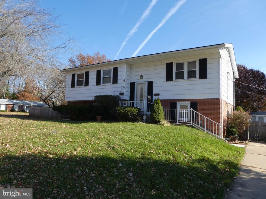 Captivating 4 BR 1 1/2 BA split foyer conveniently located in the heart of Joppa. You will love everything about this well maintained home from it's quiet neighborhood to it's  beautiful landscaping . Shows pride! Updated appliances. Entertain(1780 Sq Ft Finished)! Lots of storage.-Private fenced yard ! Will supply working Washer & Dryer if Tenant needs them. Also for Sale -See MLS # HR10116523.