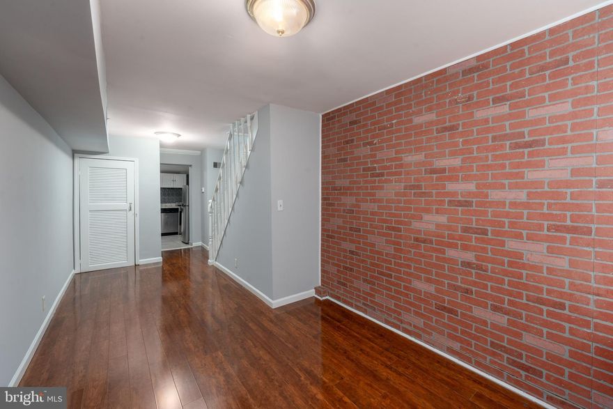 This 2 bedroom 1 bathroom home is in a prime location just one block from Patterson Park in the heart of Canton. The main level features an open living and dining area, kitchen with stainless steel appliances, a full bathroom, and a spacious laundry room that leads out to the private patio. Upstairs, you have two well lit bedrooms with updated wood floors. Enjoy city living as this home is walking distance to popular restaurants and shops in both Canton and Fells Point!