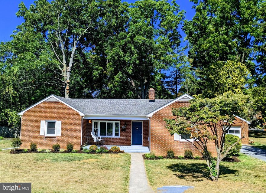 Welcome to this beautifully renovated all brick ranch, perfectly situated on a rare double city lot totaling nearly half an acre. Enjoy a spacious, fully usable yard with rear alley access ideal for outdoor living, entertaining, or future expansion. Recent upgrades provide peace of mind and modern comfort, including gleaming refinished hardwood floors, recently replaced roof,  windows, and a high efficiency gas furnace &   HVAC system . The remodeled kitchen is a standout feature, showcasing granite countertops, stainless steel appliances, and direct access to a  concrete patio that overlooks the expansive backyard. Inside, the home offers classic charm with a warm and inviting living room featuring  lots of natural light, a brick fireplace, along with a dining room accented by built-in corner curio cabinets. The desirable split-bedroom floor plan ensures privacy, with the owner’s suite and full bath on one side of the home, and two additional bedrooms with a full bath on the opposite side. An unfinished basement provides abundant storage and excellent potential for future living space. Parking is plentiful with a private driveway, one-car detached garage, and additional street parking. Ideally located just minutes from shopping, major commuter routes, Fort Detrick and everything vibrant downtown Frederick has to offer. This home combines convenience, character, and modern updates in one exceptional package.