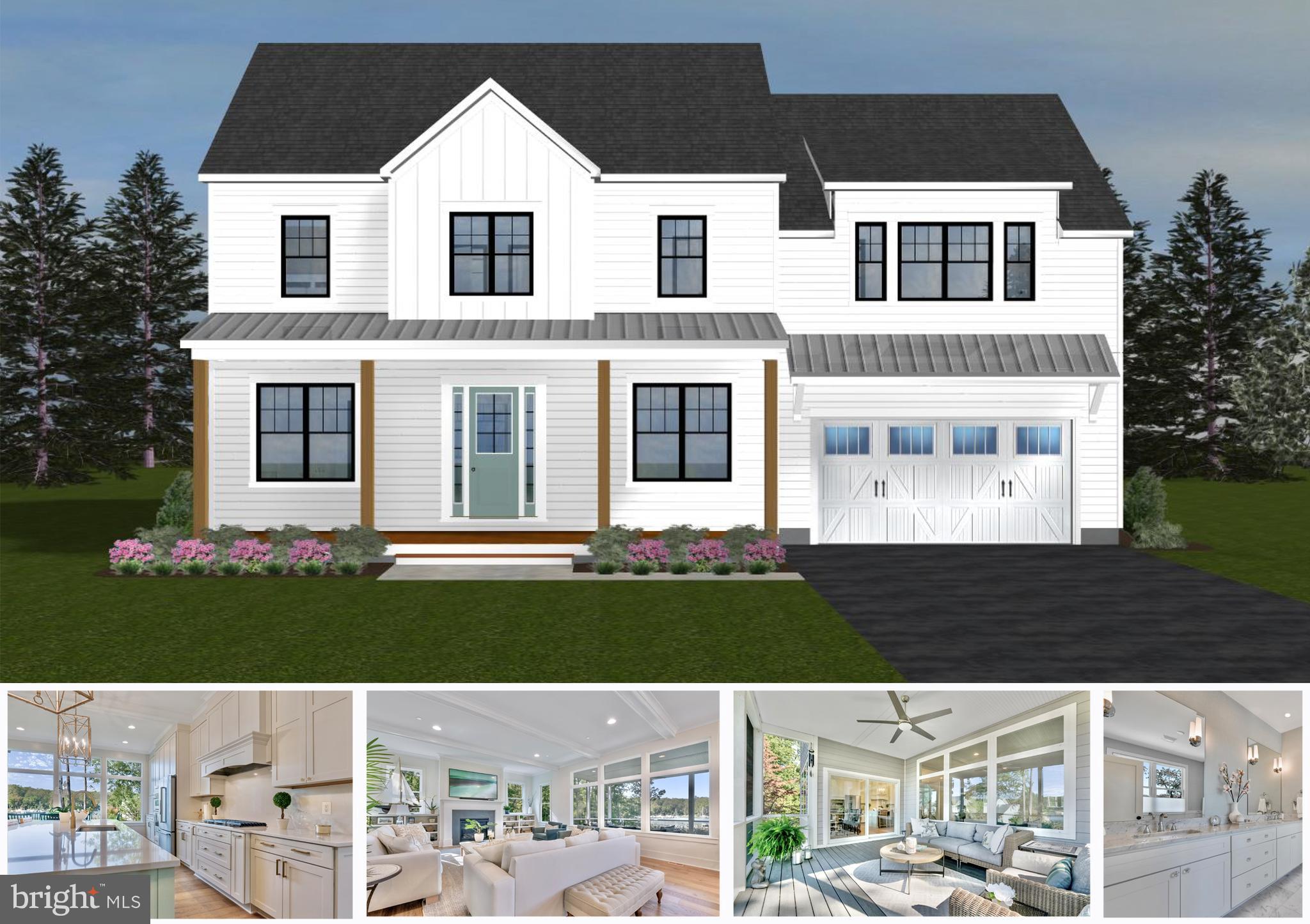 Experience luxury living at 828-A Swift Road - a stunning to-be-built Tilghman model by Whitehall Building & Company (please visit their site at WhitehallBuilding for more info). Perfectly situated on two prime waterfront acres in sought-after northern Anne Arundel County, this property offers over 130 feet of frontage along the headwaters of the Magothy River (Nanny’s Branch/Cockey Creek)—a serene and private setting ideal for kayaking and paddleboarding, with an estimated water depth of 1 to 2 feet at mean low water.
The proposed Tilghman model blends timeless coastal colonial design with thoughtfully planned modern living. Inside, you'll find a bright, open-concept floor plan anchored by a gourmet kitchen with an oversized island, adjoining dining area, and a spacious family room that opens to a covered porch at the rear of the home—perfect for seamless indoor-outdoor entertaining. The main level also includes a walk-in pantry, a home office, a mudroom, and a powder room. Upstairs, the luxurious primary suite offers a spa-inspired ensuite bath and a large walk-in closet. One of the secondary bedrooms features a private ensuite bath, while two additional bedrooms share a hall bath. A bedroom-level laundry room adds everyday convenience.
The finished lower level includes a recreation room, with options to add a fifth bedroom, a full bath, and a wet bar to further enhance the space. Premium exterior finishes, including durable and attractive HardiePlank siding, come standard. Buyers who use the builder’s preferred lender and title company will receive $10,000 toward options or upgrades.
Please note, co-perm financing is required, with 100% VA co-perm financing available as well as a special 5% down, no PMI loan program for buyers in select medical and professional fields. All photos shown are examples of the builder’s past work and may reflect optional upgrades. Buyers must be pre-approved for construction-to-permanent financing prior to scheduling builder meetings or touring the property. Appointments are required—please do not visit the property without one.