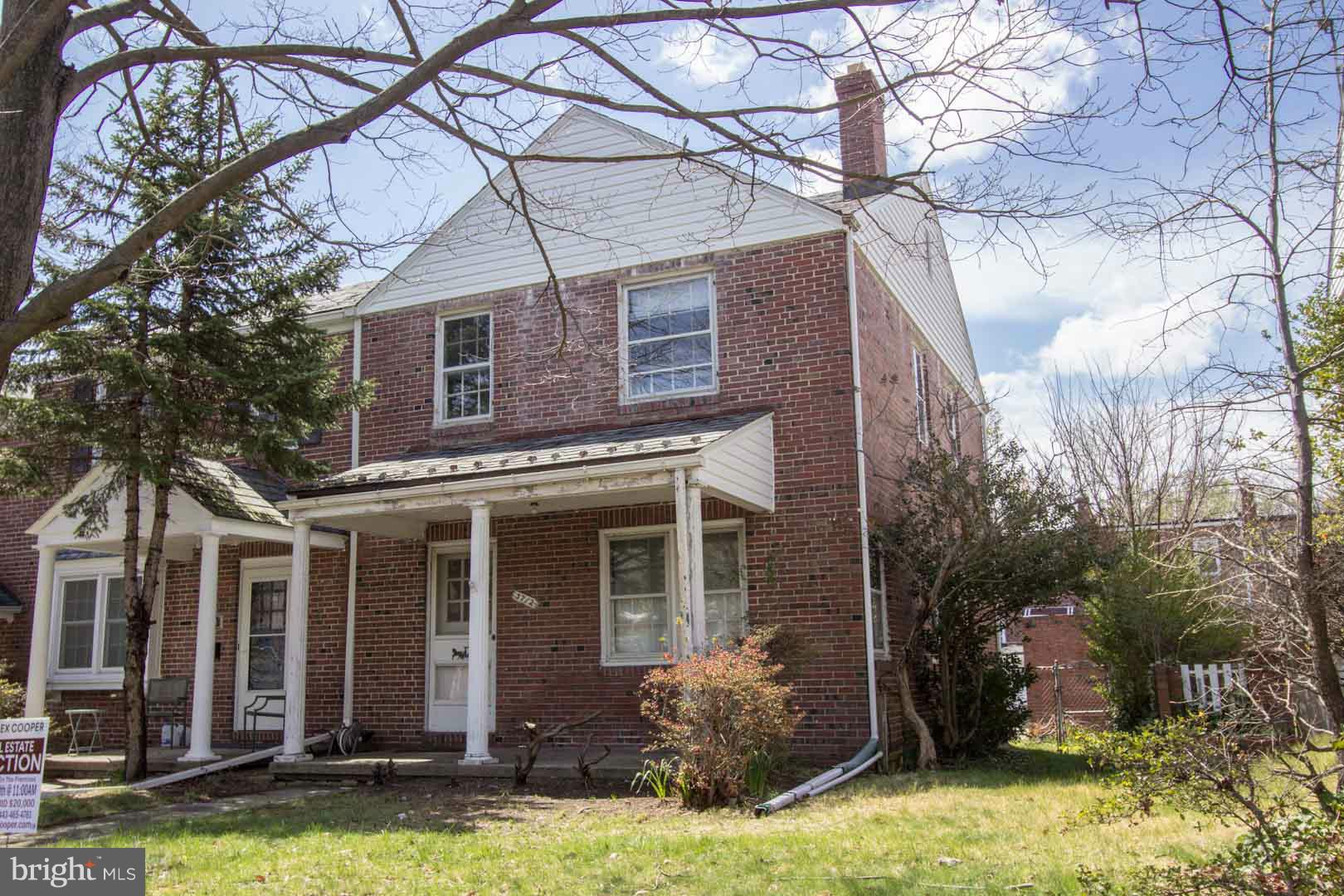 List price is Opening Bid Only. ** ESTATE AUCTION ** Tuesday May 10th @ 11:00 AM on the premises. $2,500 Deposit. Excellent rehab opportunity in "Ednor Gardens." Spacious End-of-Group brick porchfront townhome includes 3 bedrooms, 2 full baths and a detached 1-car garage. Do not miss this one!