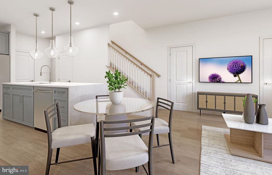 The 2-level Lawrence is accessed from the ground level. Enter your home from your private garage into your kitchen with a large island and walk-in pantry. The floorplan includes a walk-in laundry room. The home offers 3 bedrooms, 2.5 bathrooms, a 20’x6’ deck, a 1-car garage, and a 1-car driveway. The primary suite features dual walk-in closets, and the secondary bedrooms and laundry room are conveniently located on the same level.