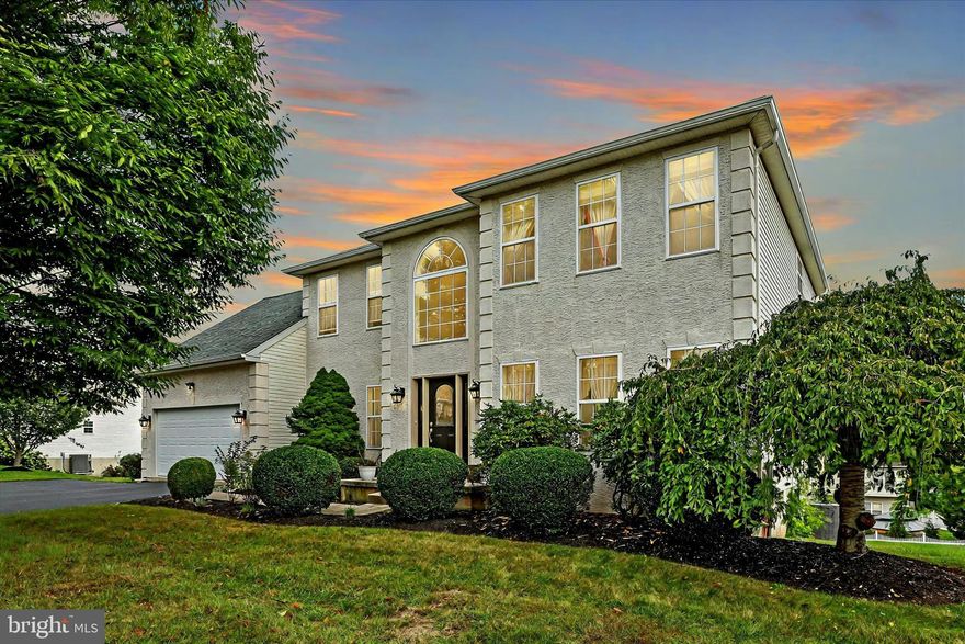 Welcome to this beautifully maintained home in the sought-after Spring-Ford School District, tucked away on a quiet, non-through street, offering peace and privacy with no through traffic! Step inside through the newer front door, updated in 2020, and be greeted by a grand two-story foyer featuring gleaming hardwood floors and a stunning arched window that fills the space with natural light. To your right, you’ll find a formal living room, complete with elegant crown molding and chair rail, which seamlessly flows into the family room and the spacious eat-in kitchen. The open-concept layout boasts 9-foot ceilings, arched windows in the family room, and a charming gas fireplace with a marble surround – perfect for cozy gatherings. The kitchen is a chef's dream, offering 42-inch maple cabinets with under-cabinet lighting, a kitchen island, a pantry closet, a new Bosch dishwasher, and gas cooking. Adjacent to the kitchen is the sunroom, a serene space with windows all around and a cathedral ceiling, ideal for enjoying your morning coffee or a good book. From here, step out onto the expansive maintenance-free TimberTech deck, perfect for outdoor entertaining. The formal dining room, also featuring crown molding and chair rail, offers a lovely setting for special occasions. The main level is completed by a convenient powder room, a laundry/mudroom with a utility sink, plenty of storage, and access to the two-car garage, which includes a maintenance-free epoxy floor. Head upstairs to discover the primary bedroom suite, which features a generous sitting area and a spacious walk-in closet. The primary bathroom is well-appointed with dual vanities, a soaking tub, a large shower, a linen closet, and a skylight. Three additional generously sized bedrooms, a hall bathroom, and a hall closet big enough for laundry complete the second floor. The expansive basement, with its 9 foot ceilings, two exterior doors, and epoxy floors, is ready for your finishing touches. Additional updates include a new roof (2021) and new HVAC (2023), all with the bonus of no HOA fees! Don’t miss out on this incredible opportunity—schedule your showing today!