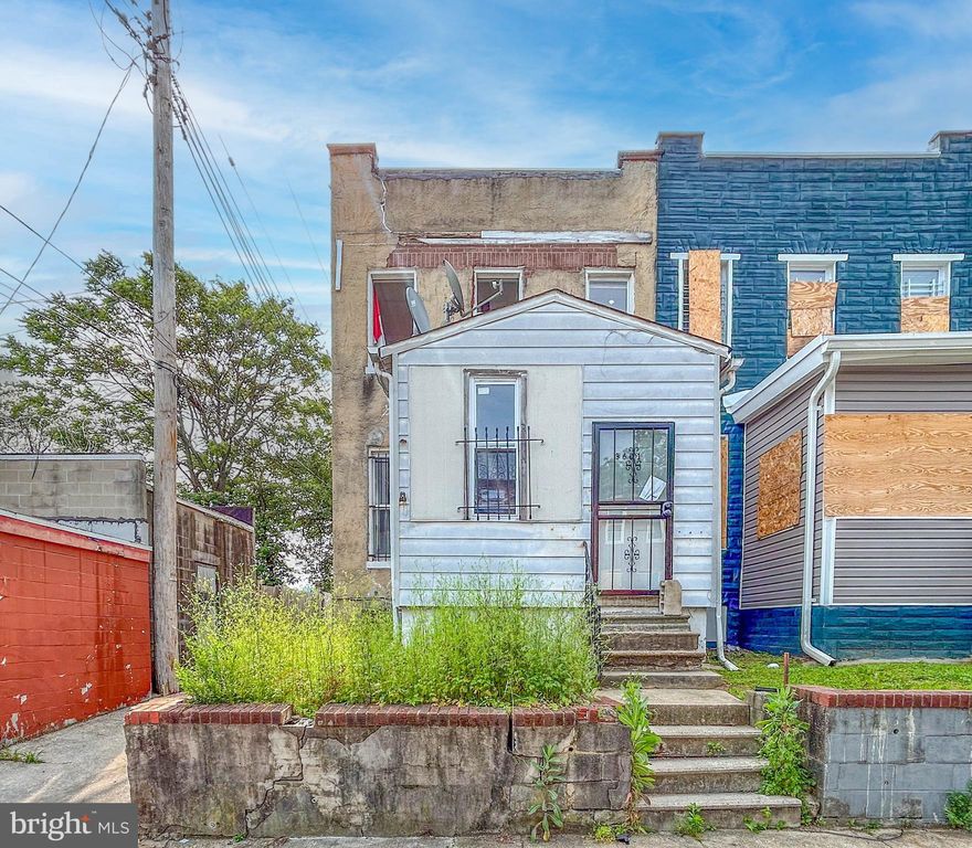 List price is Opening Bid at the Online auction to be conducted on Auctioneers website.
- Auction ends Tuesday, April 29, 2025 at 12:00 PM. TO BE SOLD AT OR ABOVE $55,000! End-of-Group Townhome in the "Brooklyn" Neighborhood of Baltimore City includes 3 bedrooms and 1 full bathroom. The property is in need of renovations.  Seller took interior photos 5/2025.