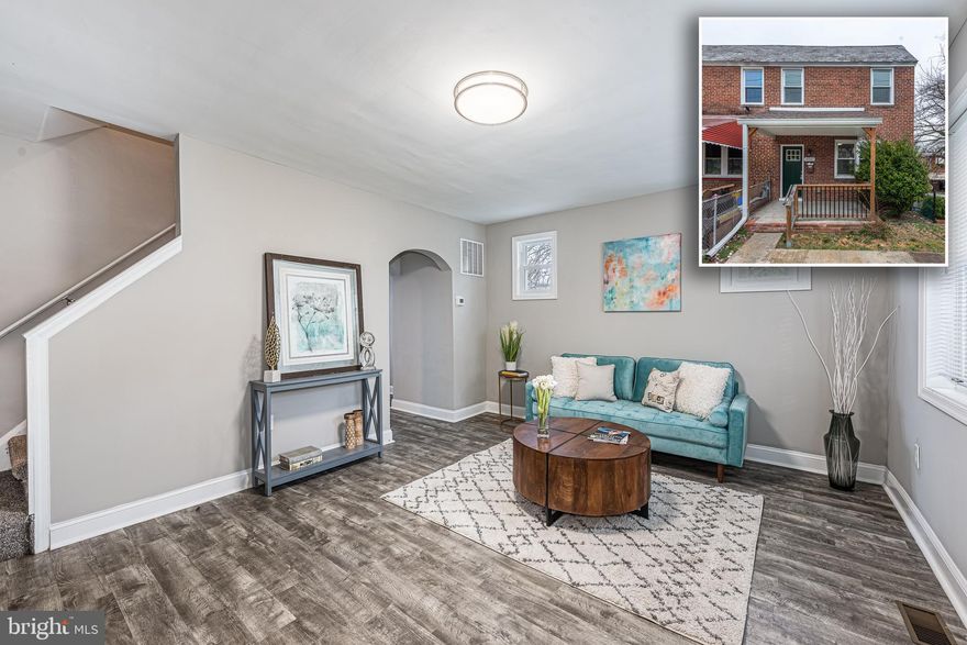 SIMPLY CHARMING END OF GROUP ROWHOME THAT'S MOVE IN READY!  Property was completely renovated in 2020 and features a traditional floor plan with a spacious living room, separate dining room, designer kitchen with ss appliances, Quartz counters, and a stacked stone backsplash, upper level with 3 bedrooms and 1 full bath, a partially finished basement with laundry that's perfect for a rec area or storage, and a fenced rear patio!  Pack your bags and move right in!