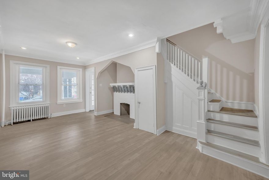 Old world charm remains in this renovated home in Walnut Hill. Minutes away from University City this property is ideal for Students or Faculty.  Enter through the vestibule from the cozy front porch perfect for enjoying your morning cup of coffee or relaxing after a hard day. Step inside to fall in love with all the details that make this home a true gem. The open first floor allows you to move freely from the Living room to the Dining room and into the updated kitchen with modern shaker style cabinets. This floor is an entertainer's dream offering guests a clear sight line from front to back and the convenience of a quarter bath in the laundry area just beyond the kitchen.  Access to the private fenced in rear yard is through this utility area.  A full basement provides additional storage space. Windows throughout bathe the home in an abundance of natural light. The original mill work staircase adds to the character and charm of this  2160 sq ft home. The 2nd floor has a generous Main bedroom with a beautiful exposed brick wall. 2 additional, nice sized.  guest bedrooms and a full bath complete this level. Just when you didn’t think it could get any better, on to the 3rd floor you'll find 2 more bedrooms and another full bath! With 5 bedrooms there are so many possibilities to create the option of an office for those working remotely or media and game room for the kiddos. With the ease of access to transportation and all major roadways this home is a commuters delight. This type of home is a rare find and definitely will not last long!