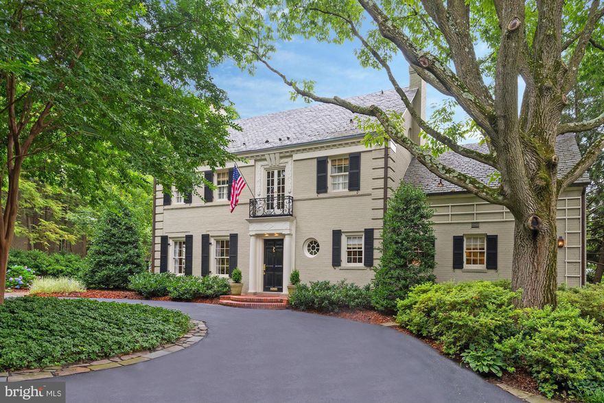 Minutes to Georgetown, this stately brick colonial, sited on a lush and private 1/3 acre lot, features elegant public rooms, a gourmet kitchen opening to the family room, luxurious master suite, 2 additional bedroom suites, fully finished lower level with recreation room with wet bar. The backyard offers a large terrace and guest house with 4th bedroom, kitchenette and full bath. 2-car garage.