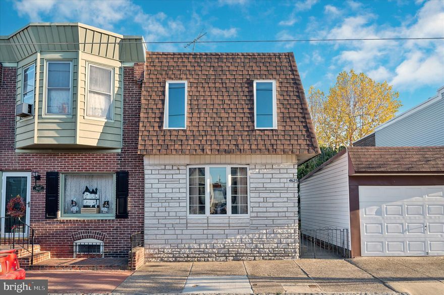 *Showings to begin Wednesday* Welcome home to 4625 Salmon St, a 3 bedroom, 1.5 bath twin nestled on a one-way street in the Bridesburg neighborhood of Philadelphia. This location is super convenient for those who need easy access to public transit (train station 1 mile away, and bus stop only .2 miles), I-95 for commuting purposes and walkability to local restaurants, shops and schools. Enjoy a quick 4-minute walk to the Bridesburg Recreation Center and playground. Step inside the front entrance into the bright and sunny formal living room. A faux stone half wall adds a pop of character to the space, as well as some built-in arched alcoves to display your favorite pictures, books or trinkets. Continue into the spacious dining room, which also receives excellent natural light. The best part? It sits just steps away from the kitchen, making it easy to entertain guests. The L-shaped kitchen provides excellent cabinetry and countertop space for both storage and prep needs. A glass front corner cabinet allows you to showcase your favorite dishware, and appliances include a stainless-steel refrigerator, gas range and hood vent, as well as a dishwasher. A cutout above the double sink opens into the family room situated at the rear of the home. The family room itself comes complete with a beamed ceiling, a ceiling fan, a conveniently located half bath, and is surrounded by windows, allowing sunlight to nicely stream inside. Upstairs you will find all three bedrooms and a full bathroom with a tub/shower. Is a finished basement a must? Check it off the list! The basement has been nicely finished into additional living space, with so many opportunities for use! Great to use as a TV/media room, home gym, playroom or for overnight guests. The access to the laundry room is also located in the basement area. The level, grassy yard is ready for you to transform into a little outdoor oasis come this spring! Add a patio, create garden beds, or leave wide open to enjoy all the grassy space. Why wait? Schedule your showing on this Bridesburg twin today! Home is being sold in as-is condition.