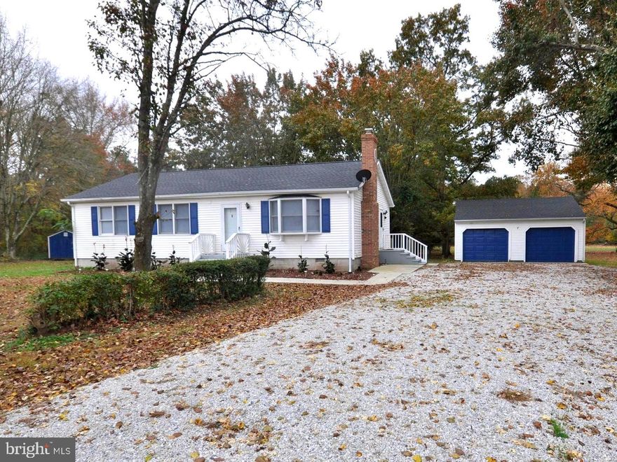 Rancher on 3.7-acre lot in the country. This 3 bedroom 2 bath home is ready to move in. Detached 2 car garage. Located just off of Ocean Hwy (Rt 13) between Pocomoke City and Westover.