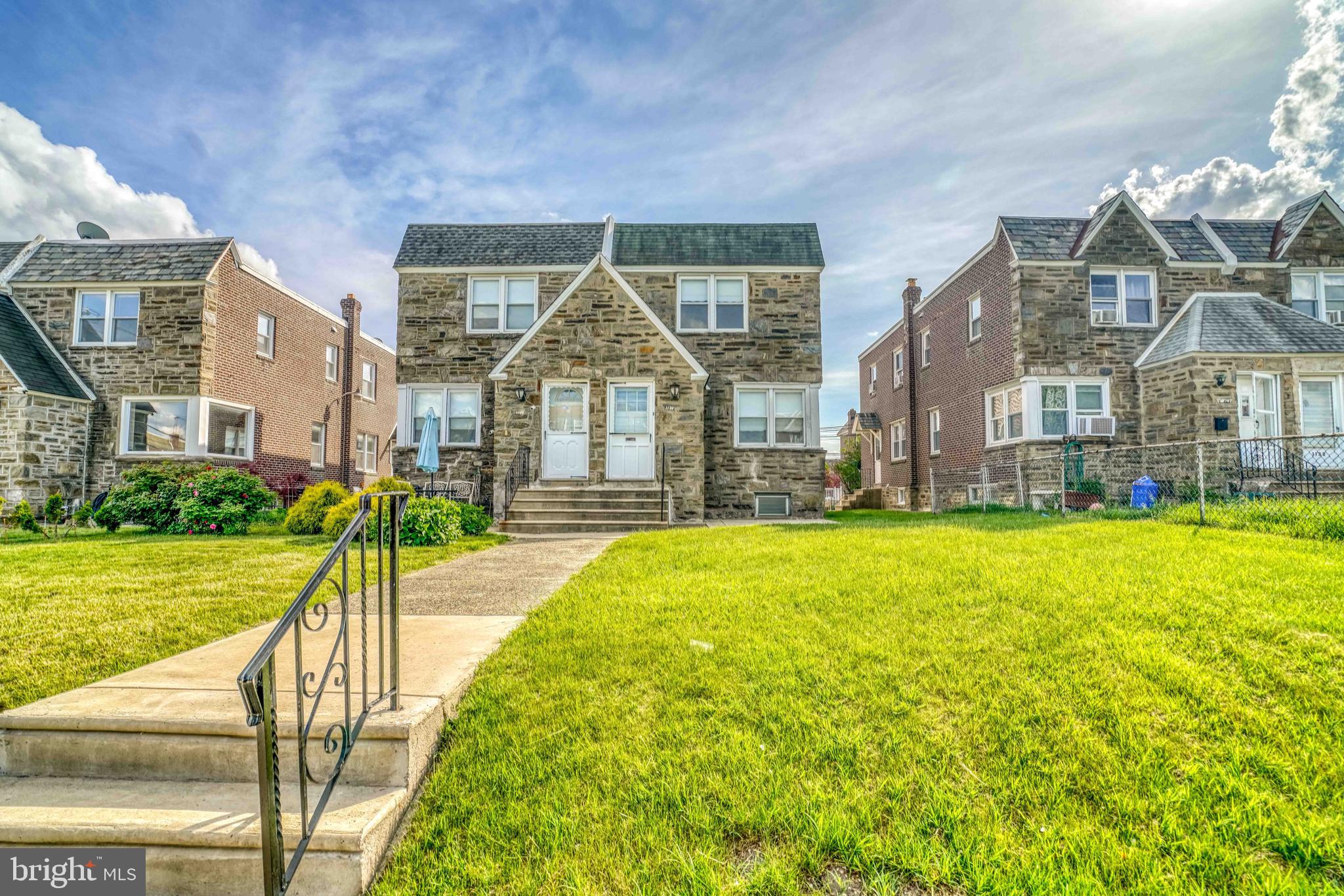 Welcome to 1136 Kerper Street! Well maintained stone front twin straight through in desirable Castor Gardens. First floor offers a spacious living room, formal dining room with ceiling fan, and eat in kitchen with maple cabinets, granite counters, and gas range. Second floor features 3 spacious bedrooms with ceiling fans, hall bath with fiberglass shower enclosure and pedestal sink Full finished basement with powder room, and separate laundry area. Easy to show